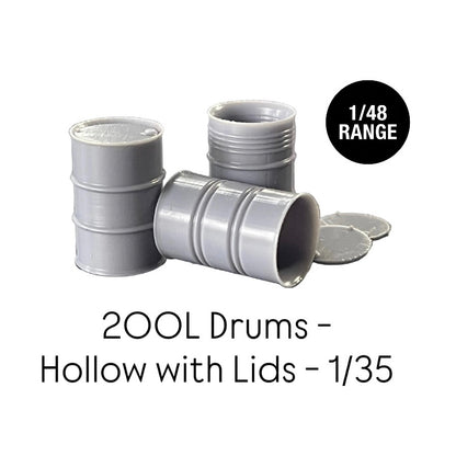 200L Drums - Hollow with Lids - 1/48