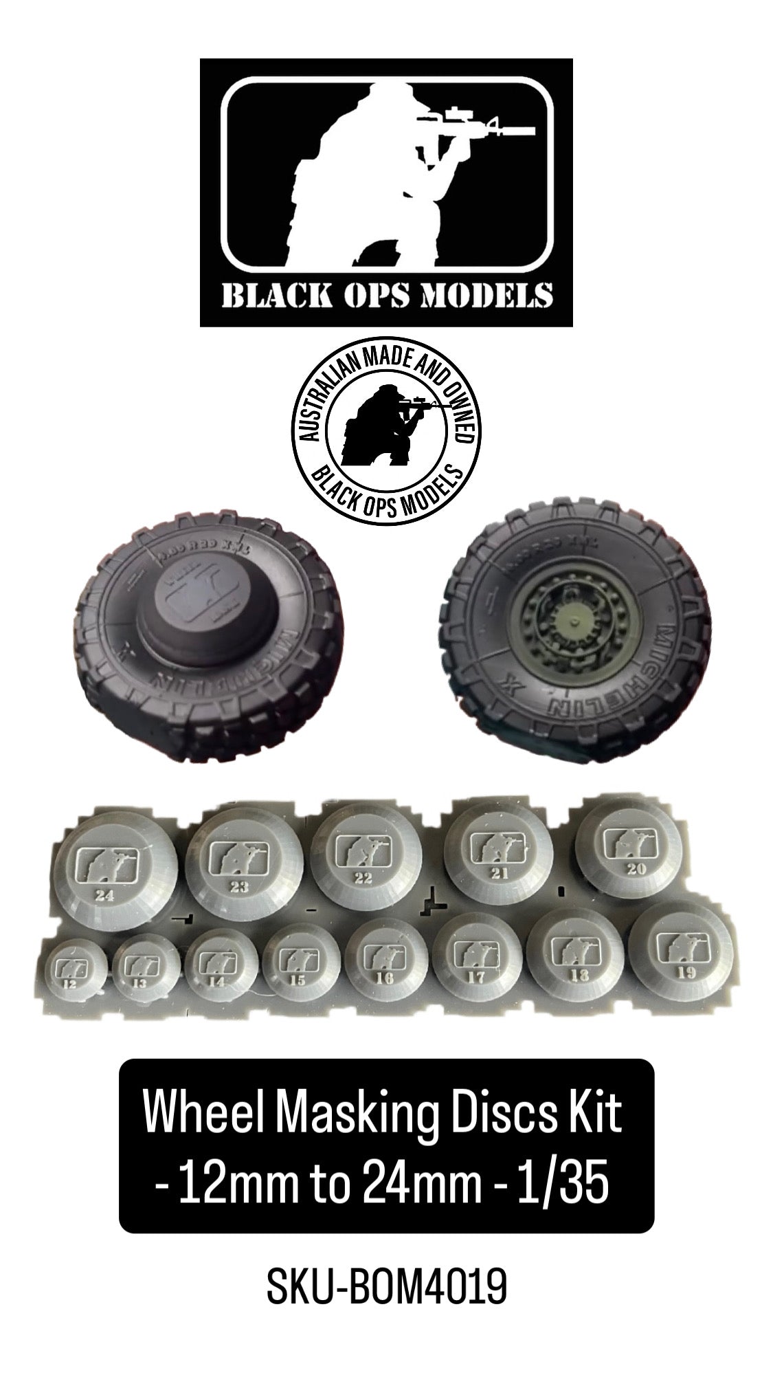 Wheel Masking Discs Kit - 12mm to 24mm - 1/35