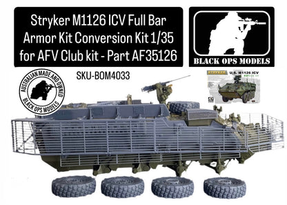 Stryker M1126 ICV Full Bar Armor Kit Conversion Kit 1/35 for AFV Club kit - Part AF35126