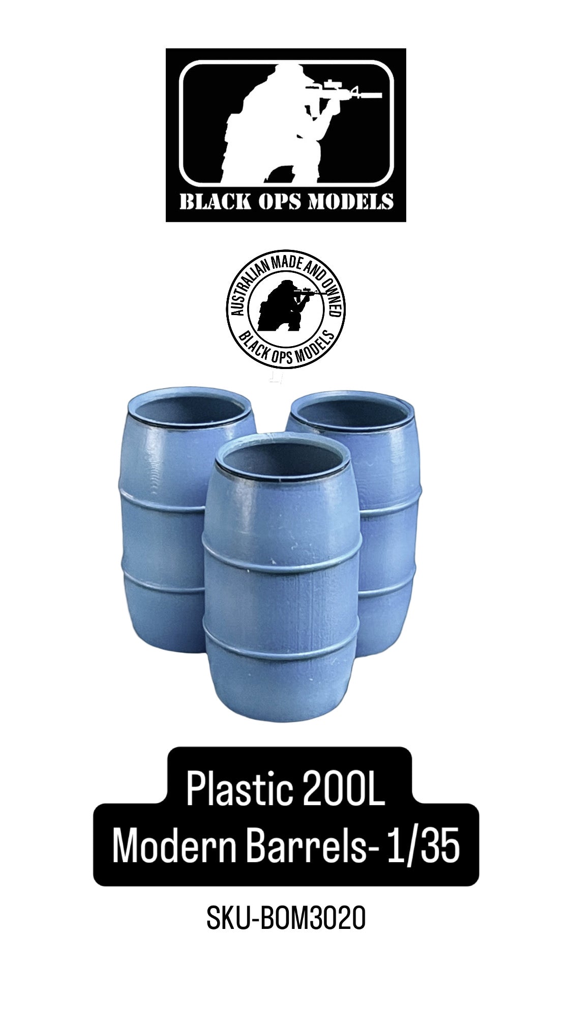 Plastic 200L Modern Barrels- 1/35