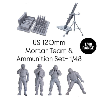 US 120mm Mortar Team & Ammunition Set- 1/48