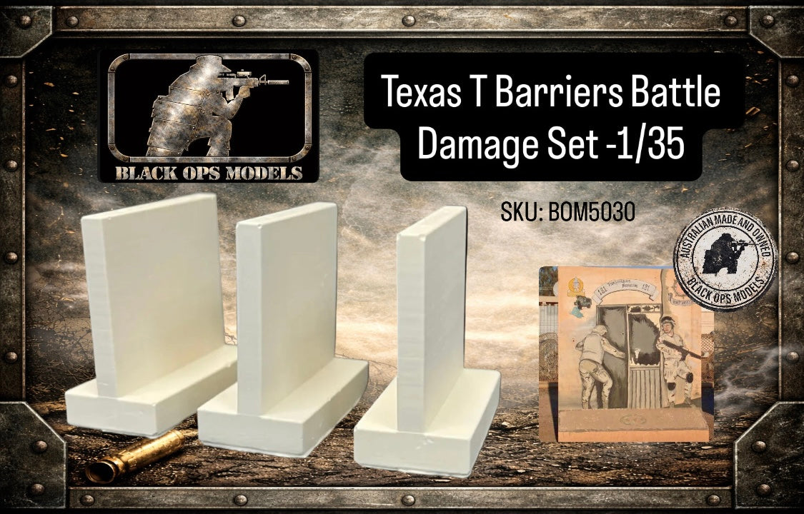 Texas T Barriers Battle Damage Set -1/35